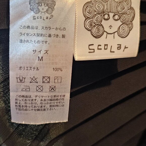 SCOLAR Sheer Japanese Black Sparkle Dress Pleats Medium - Picture 8 of 11